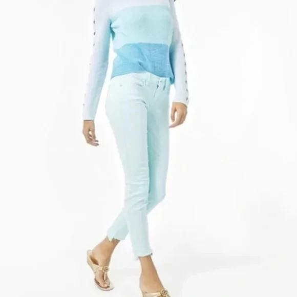 Lilly Pulitzer Aqua Jeans - Picture 1 of 14
